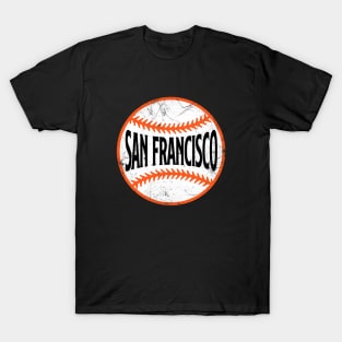 San Francisco Retro Baseball - Black T-Shirt